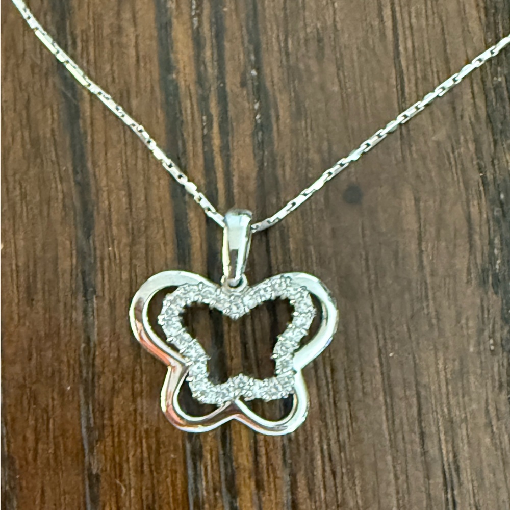Elegant Silver Butterfly Pendant